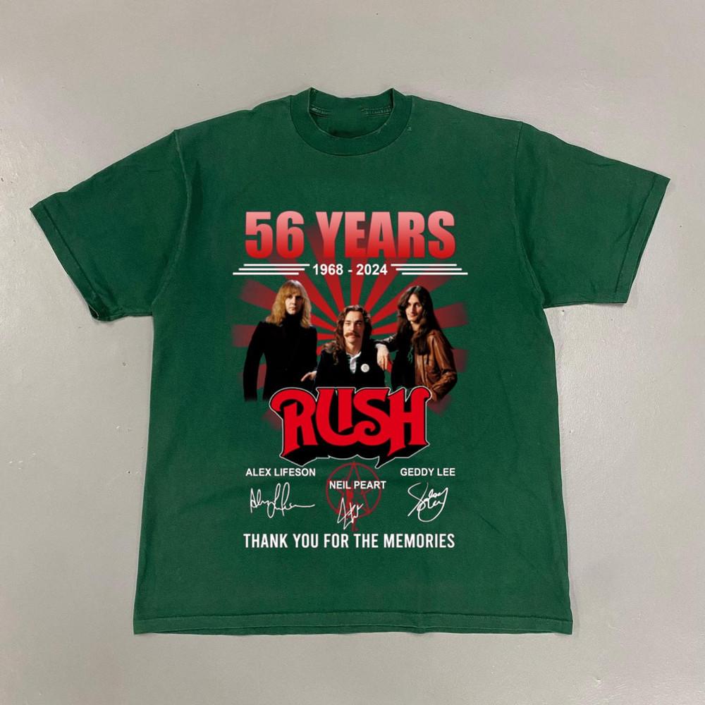 NEUES Rush Band 2024 56 Jahre Jubiläum Grünes T-Shirt Alle Größen BT94 Unisex T-Shirt
