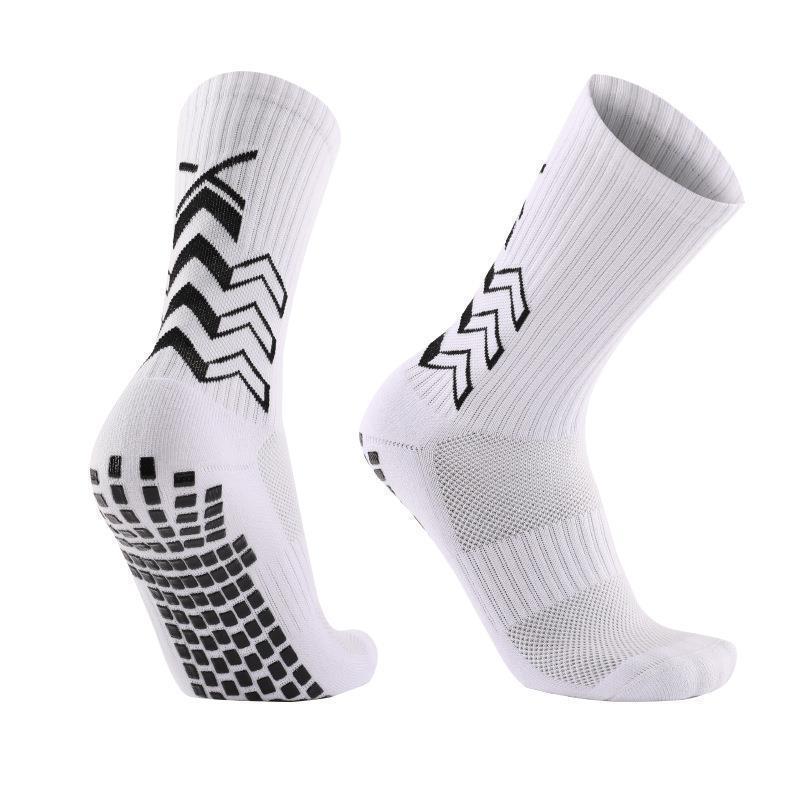 Adult Mid-Calf Non-Slip Football Training Socks - Durable Solid Color Sports Socks for Basketball