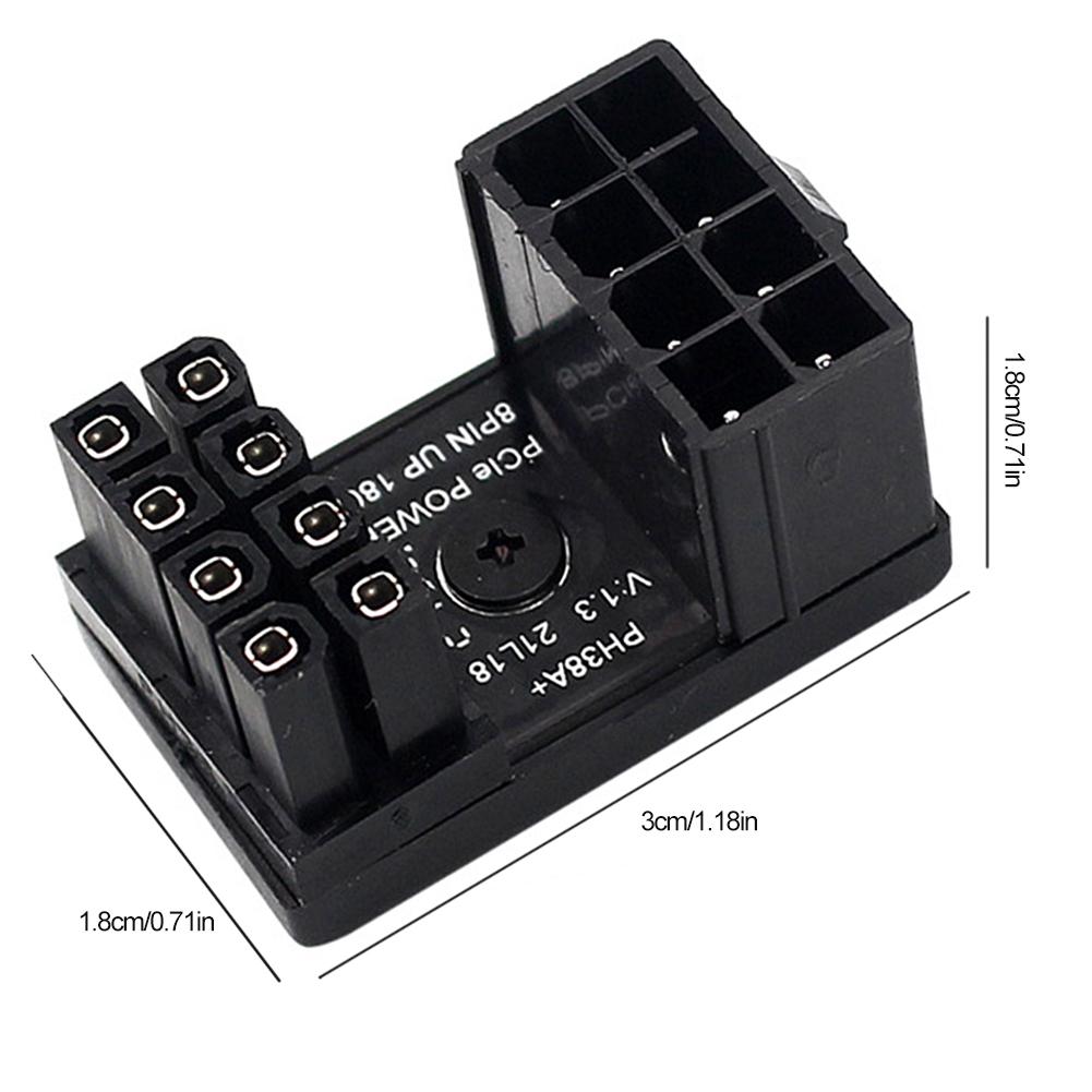 Graphics Card 180° Power Supply Adapter Connector Elbow GPU PSU Steering Connector PCI-E 6Pin 8Pin Rotating Wiring Artifact
