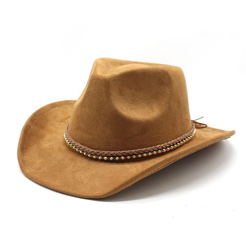 Western Cowboy Hat With Suede Leather For Men And Women In Folk Style