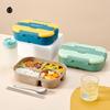 Compartment Lunch Box Plastic Portable Lunchbox Students Office Bento Box Microwave Food Containers with Chopsticks and Spoon