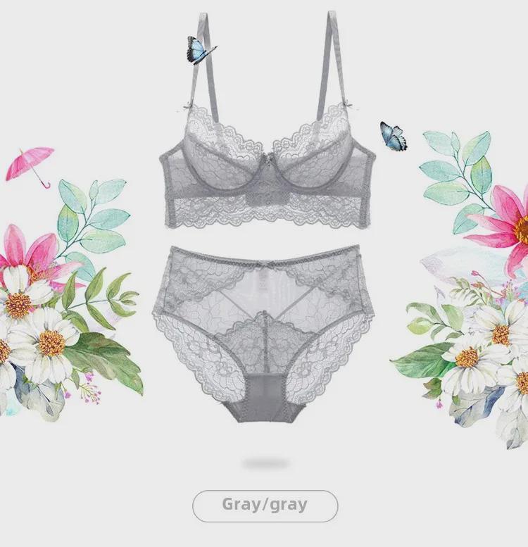 Set Sutiene Sexy cu Dantelă pentru Femei: Mărimi mari cu susținere pentru sâni mari, îmbunătățind silueta, design subțire și confortabil.