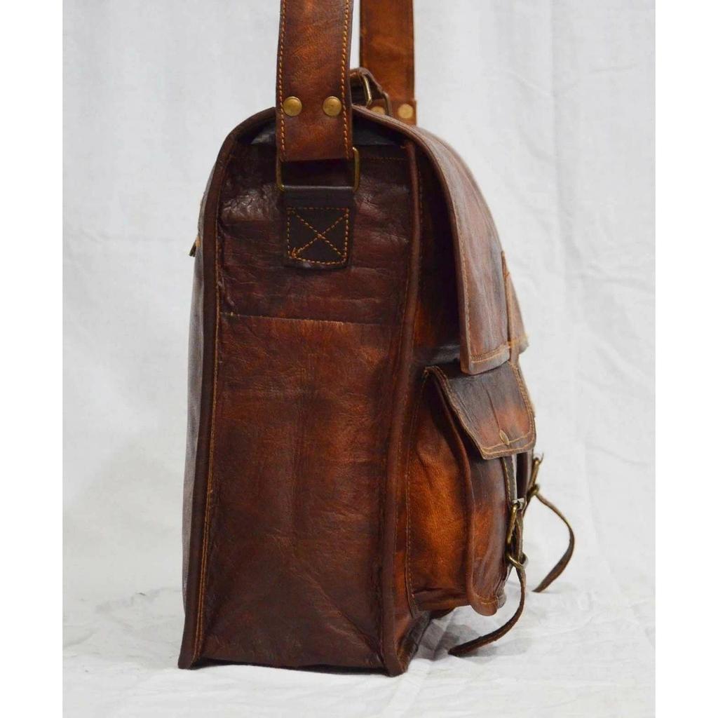 Bag Leather Laptop Messenger Men's Briefcase Vintage Satchel Handmade Genuine