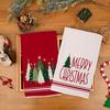 2PCS Star Christmas Tree Pattern Merry Christmas Kitchen Towel Fade-resistant Washable Dish Washing Cloth Water-absorbent