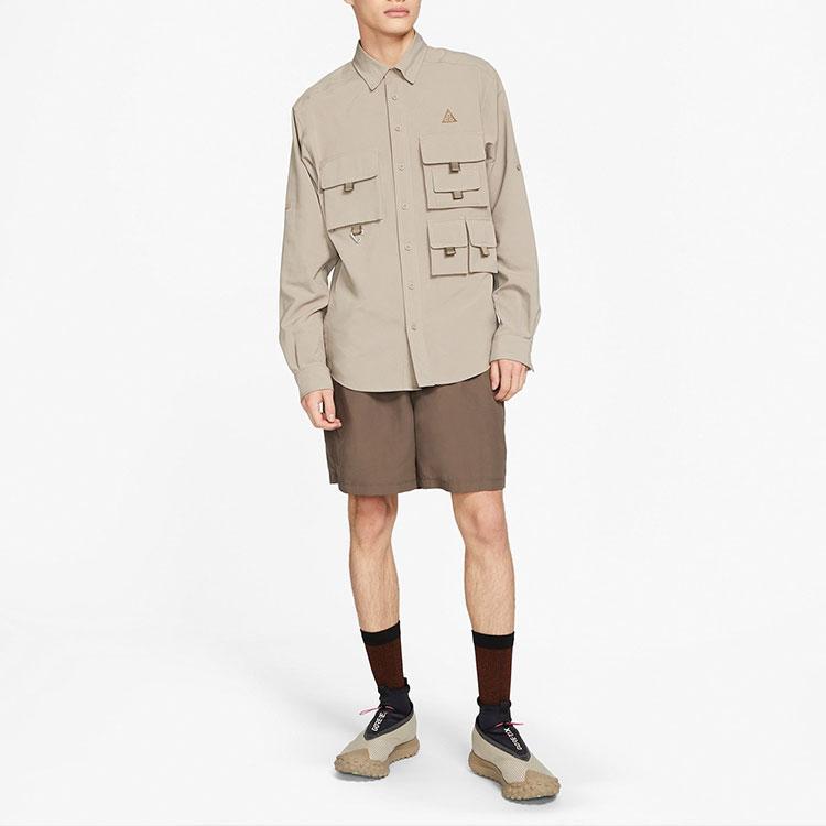Nike Dri-Fit Adv Uv Devastation Trail Long Sleeve Jacket With Waterproof Pockets Men Tops Khaki DB1014-087