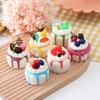 Simulation Fruit Swiss Roll Cake Towel Dessert Model Food Photography Props Decoration Refrigerator Sticker 6pc/lot