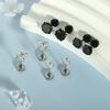 Stainless Steel Flat Zircon Stud Earrings – Round Disc Cartilage & Conch Design, Versatile High-End Style.