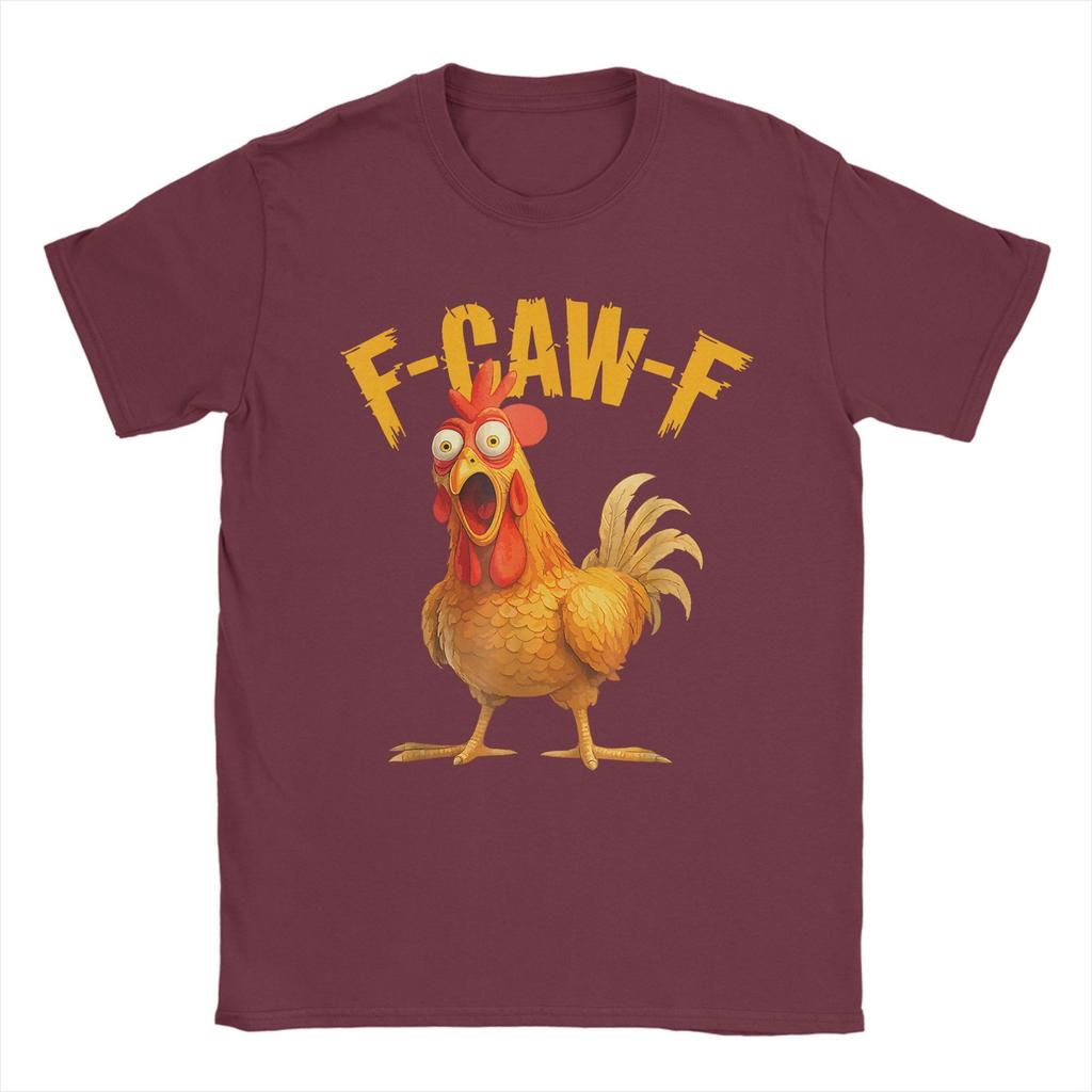 Funny F-Caw-F Chicken FCAWF Chicken T Shirts Men 100% Cotton Creative T-Shirts Round Collar  Tee Shirt Short Sleeve Clothes Gift