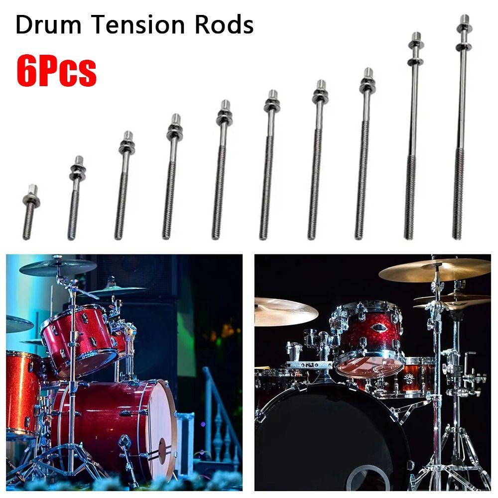 6Pcs with Washers Drum Tension Rods M5 Drum Tight Screw New Drum Lug Bolts for Jazz Drums Repair