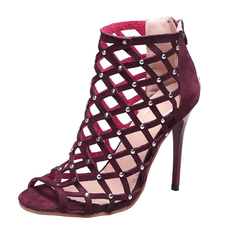 Fashion High Heels Sandals Women 2025 Summer Black Stiletto Modern Shoes Fashion Sexy Peep Toe Designer Sandals Banquet Party Shoes