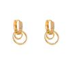 Elegant Zirconia Double Ring Dangle Earrings for Women – European & American Luxury Design