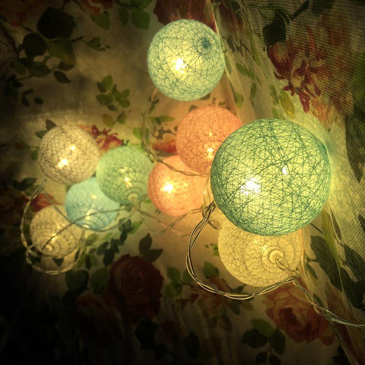 LED Cotton Ball String Lights for Girly Rooms, Festivals, and Christmas Decor