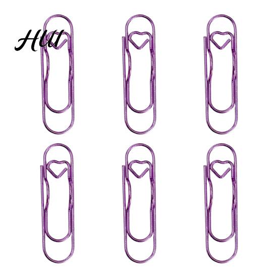 Notebook Pen Holders 6Pcs Metal Heart Clips Book Organizers Colored Paperclip Cute Shaped School Supplies Organizer Stainless Steel