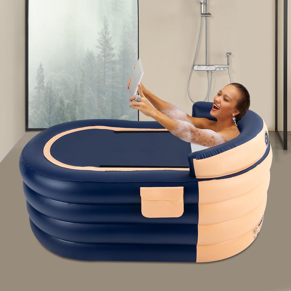 Inflatable adult bathtub with wireless electric air pump, 84*140*74cm Suitable for hot water bath & ice bath