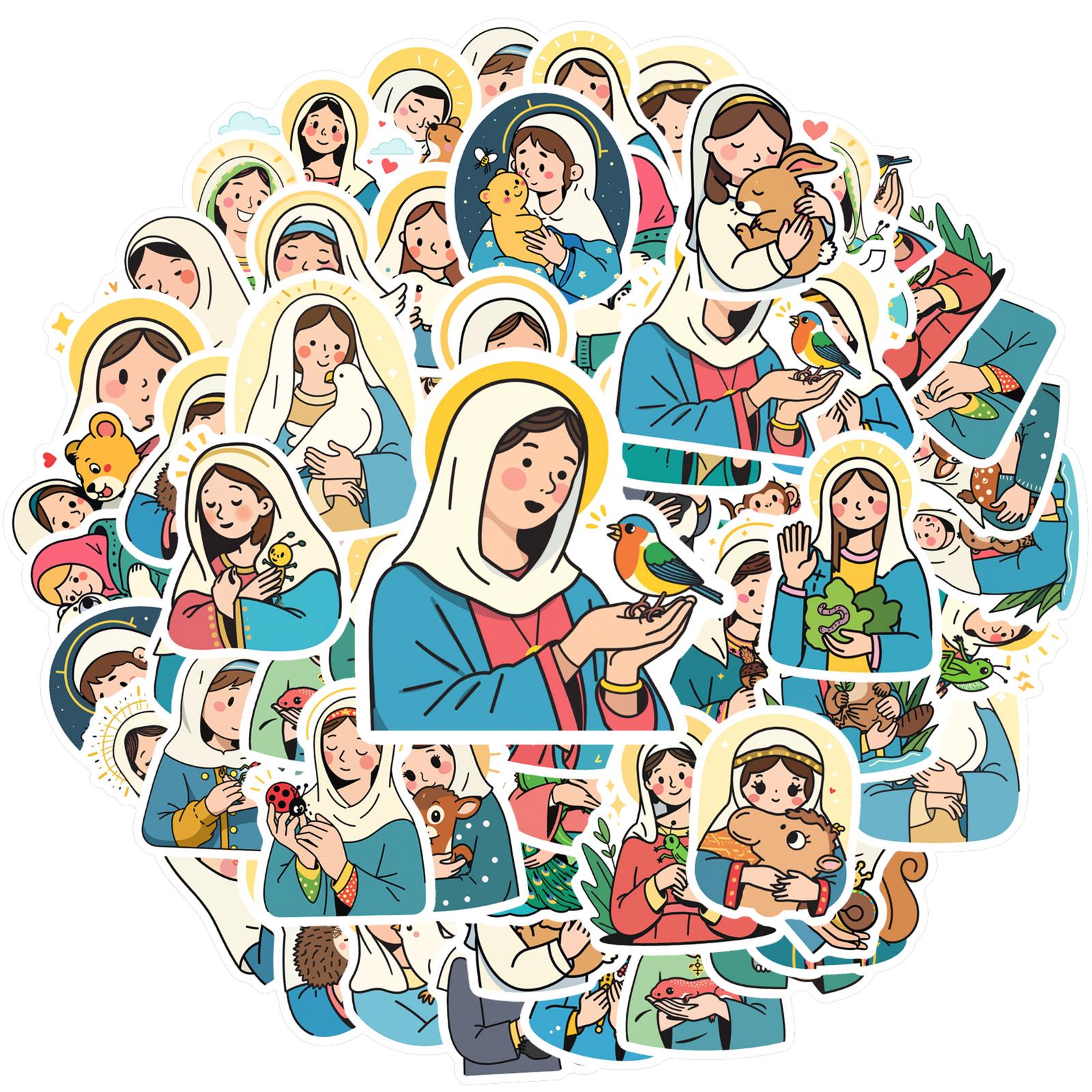 

35-100pcs Sister Maria Warming Stickers Animal Decals Sticker Stationery School Teacher Supplies Reward Sticker Gift