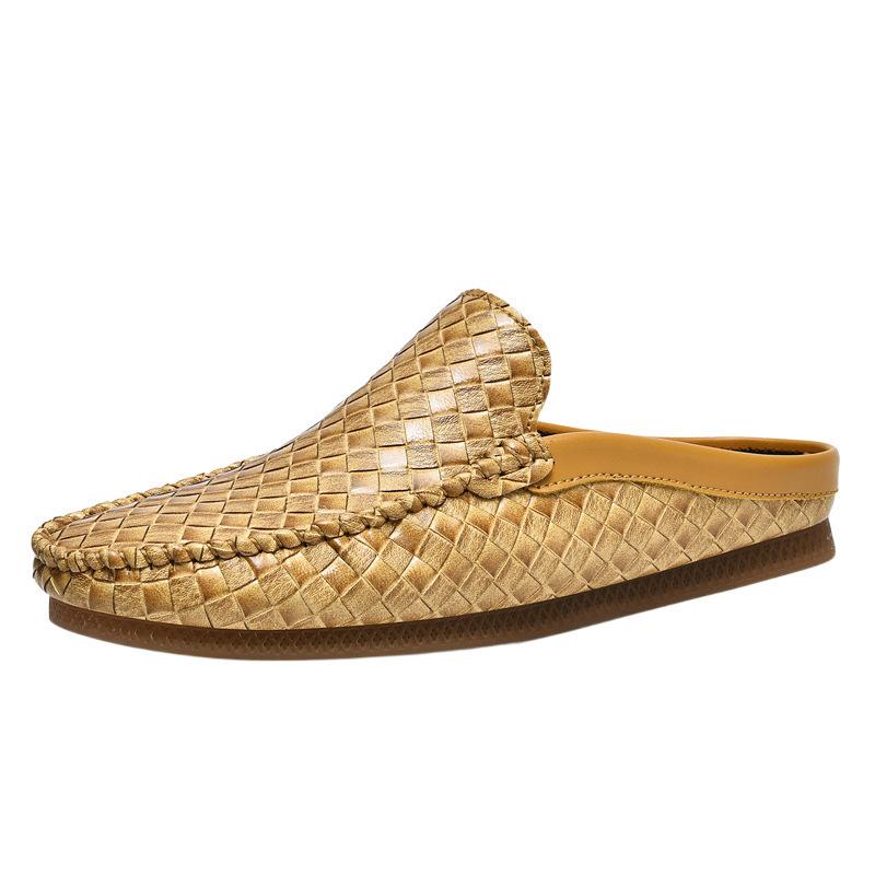 Large size popular single shoes versatile men's trendy shoes lazy shoes summer new Doudou shoes one-pedal driving shoes