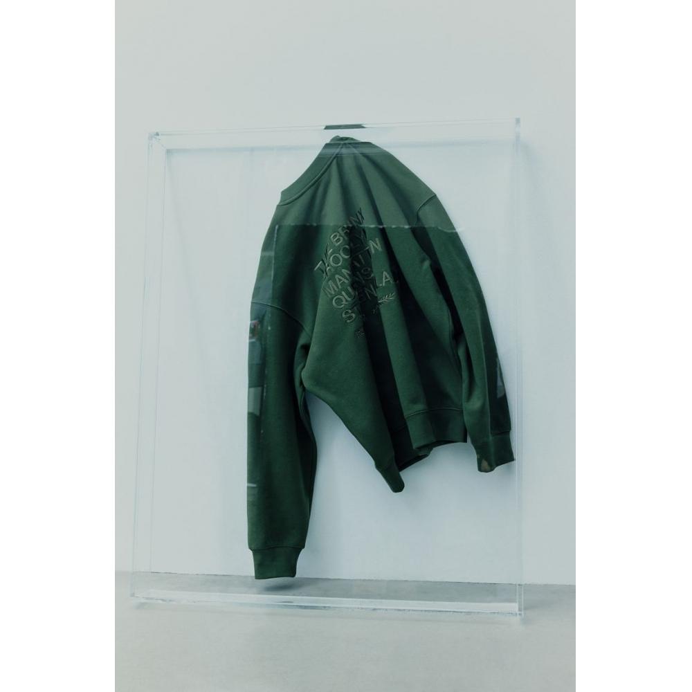 H M Loose Fit Print sweatsHirt Dark Green New York