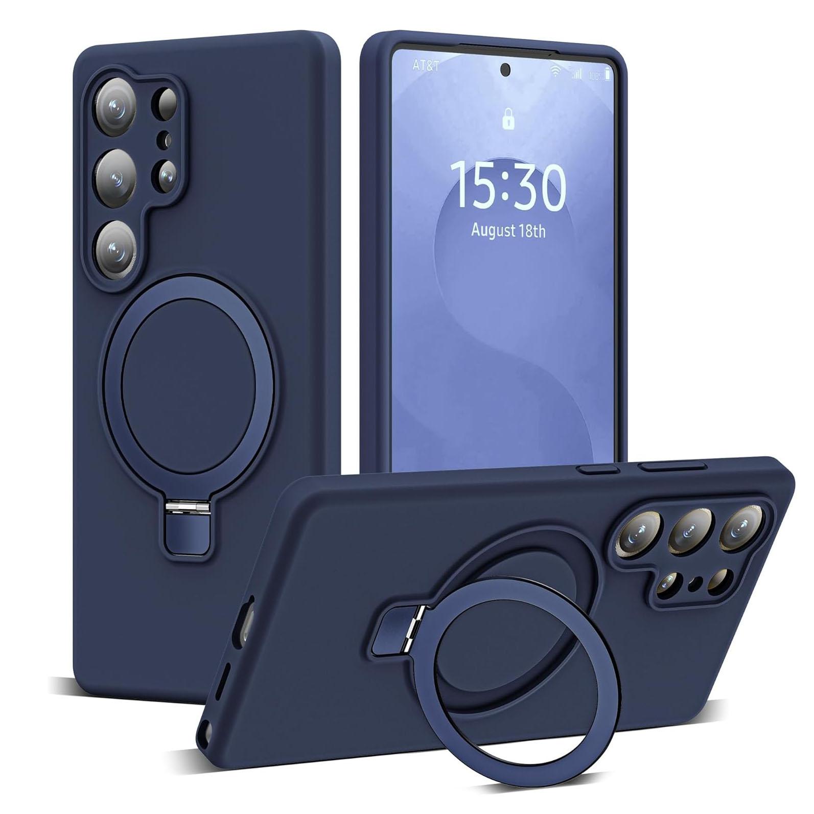 

Liquid Silicone Magnetic Bracket Soft for Magsafe Phone Case For Samsung S26 Ultra S25 Edge for Galaxy S26 S24 S23 Plus Cover Galaxy S25 Edge