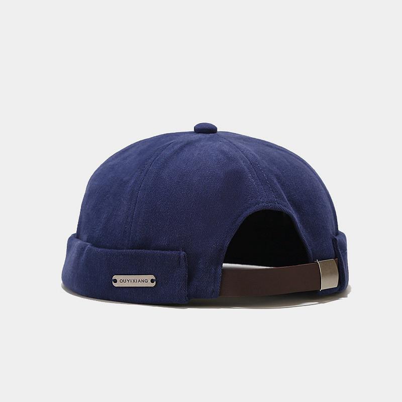 

Vintage Japanese Sun Hat For Men And Women With Letter Decoration And Solid Color Темно-синій