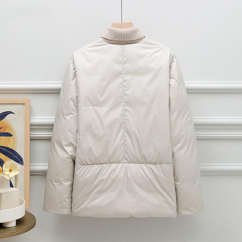 2024 Women's Stylish Short Down Jacket, Stand Collar Puffer, Petite Korean Style Autumn Winter Outerwear