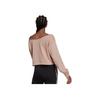 Adidas Letter Logo Casual Sports Drop Shoulder Short Sweatshirt Women sweatshirt Gray Pink HF6774