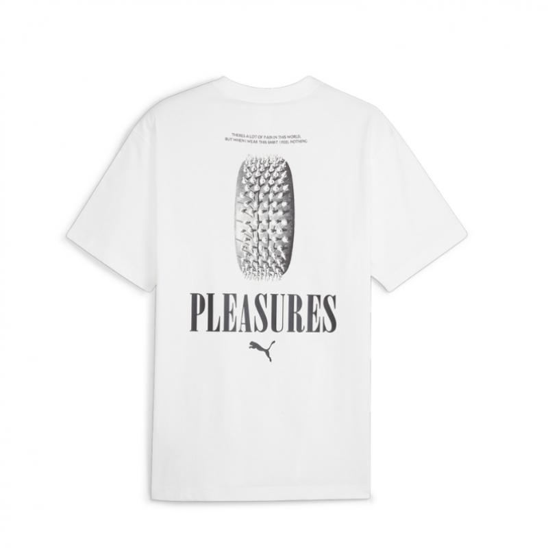 Puma Puma X Pleasures Graphic Short Sleeve Tee   White  624096 02