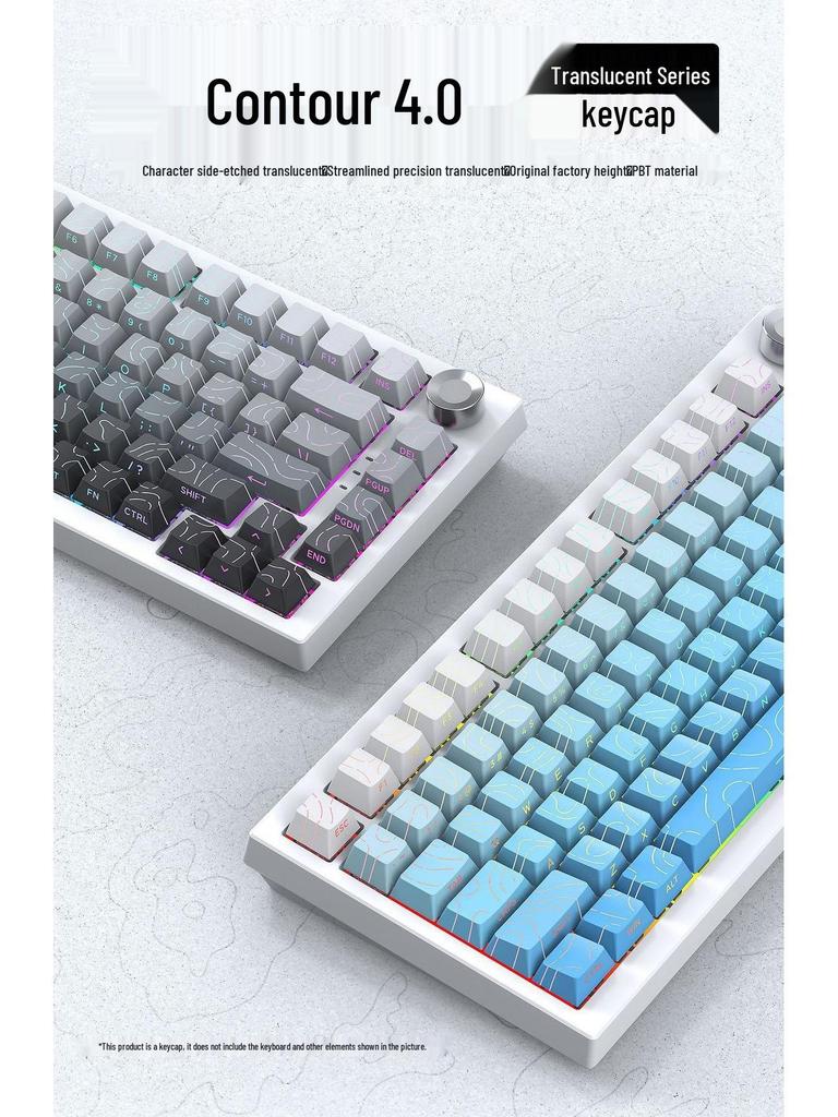 Contour 4.0 Side-Engraved Translucent Custom Keycaps for Magnetic Mechanical Switch Keyboard