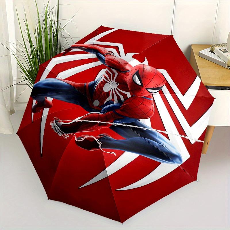 

Spider Man Automatic Opening and Closing Umbrella 8 Ribs Windproof Portable Folding Umbrella with Plastic Handle, Suitable for Casual and