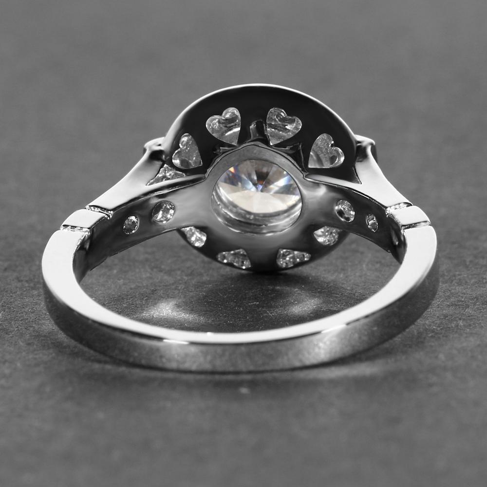 Round Exquisite Romantic Wedding Rings For Women Lovers Simple 925 Sterling Silver Fashion Jewelry With Cubic Zirconia Stones