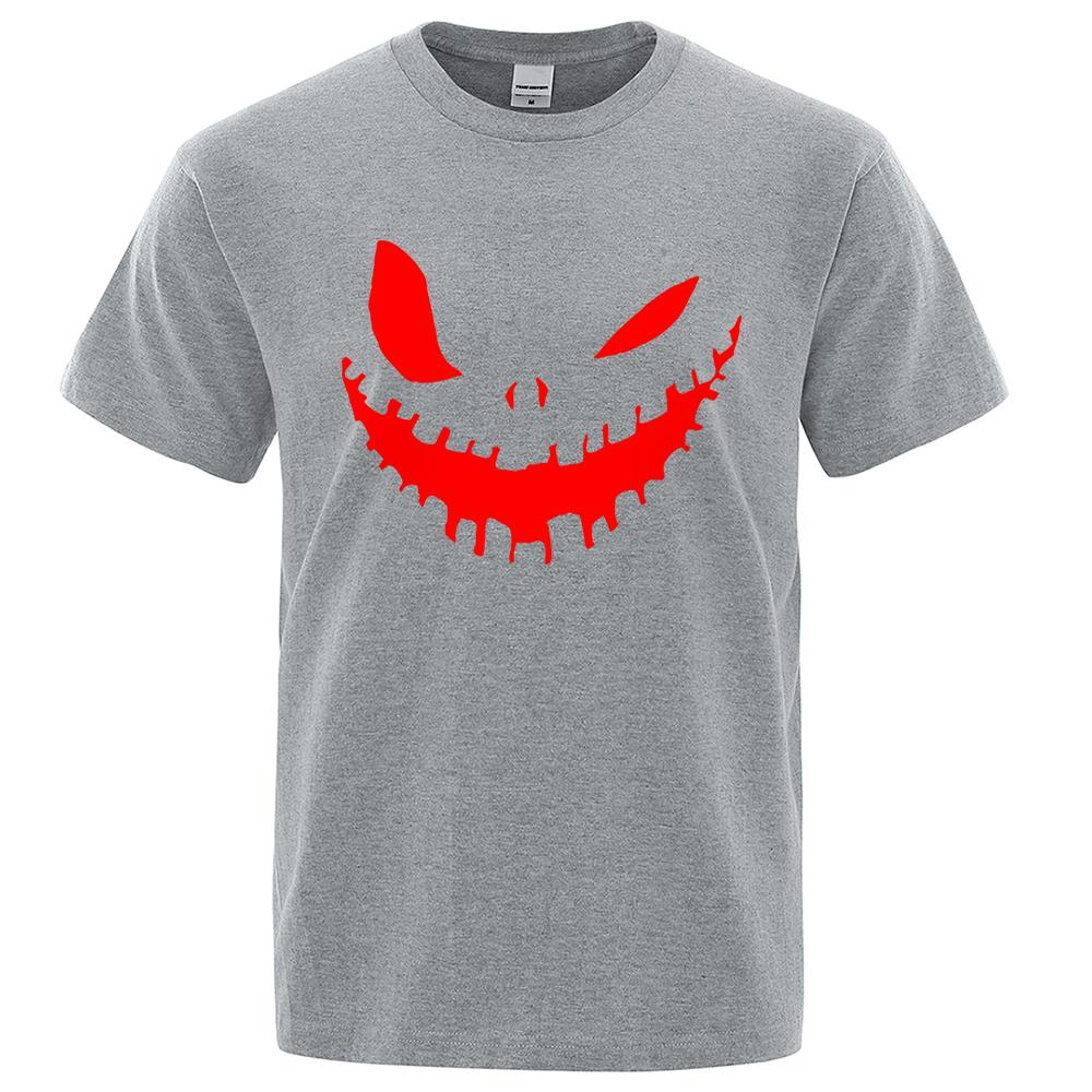 Terrifying Cartoon Demon Smile Print Clothing Men Women High Quality T-Shirt Summer Cotton T-Shirts Oversized Loose Tops Couple