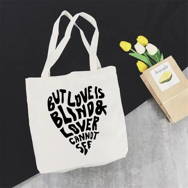 Summer New Fashion Kawaii Ladies Shopping Casual Simple Large-capacity Women's Cotton Bag Canvas Tote Bag Shopping Bag Women's F
