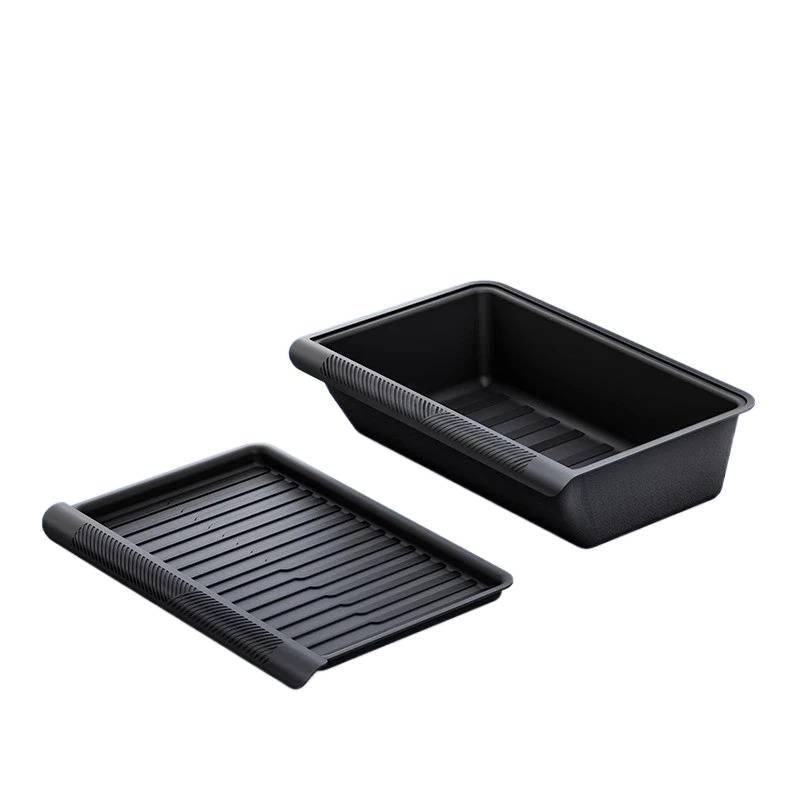 Under Seat Storage Box for Tesla Model Y 2020-2024 Centrol Console Organizer Accessories Underseat Hidden Store Space Bin