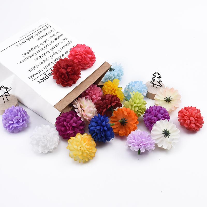 30Pcs Artificial Flower Pingpong Chrysanthemum for Wedding Wall Christmas Home Decoration Diy Gift Wreath Hot Sales High Quality