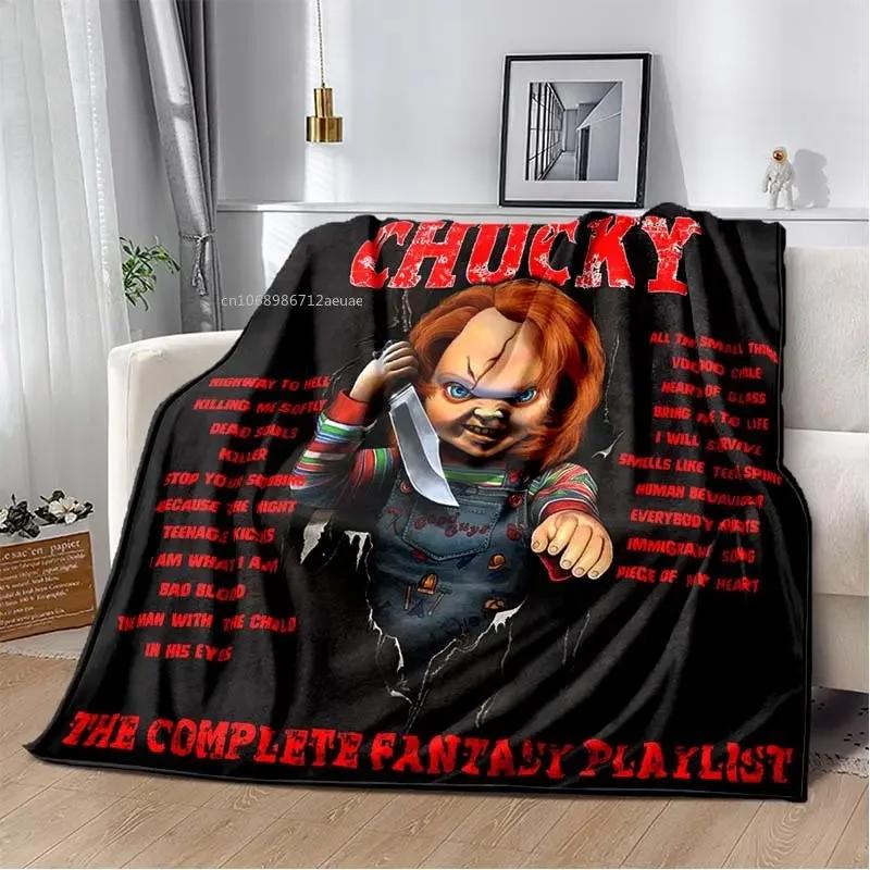 Child of Play Chucky Blanket Horror Movie Character Fleece Wearable Throw Blanket Bedding Home Decoration For Kids Adults