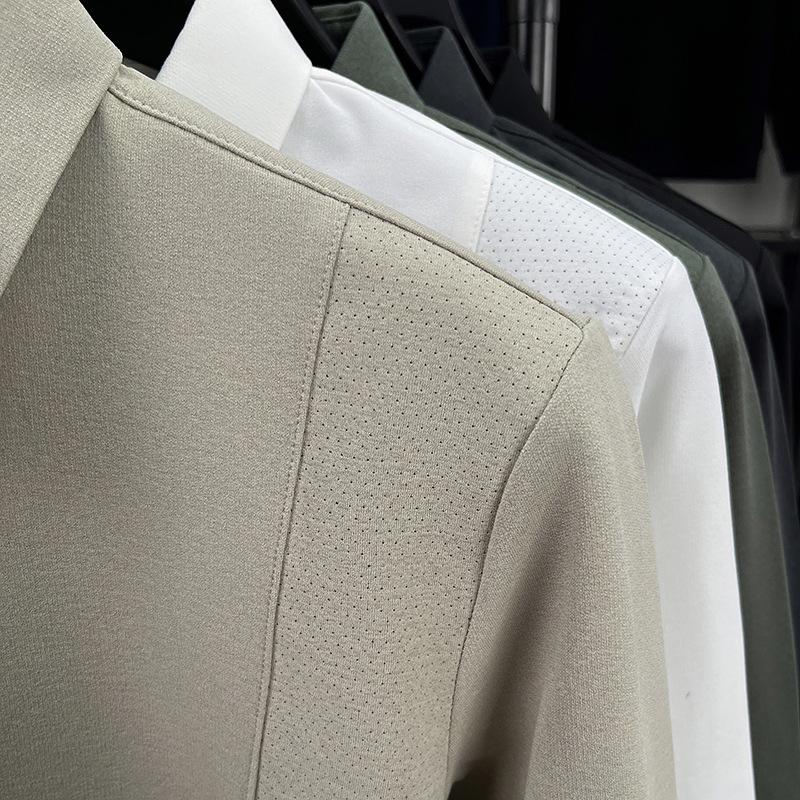 Korean Style Men's Quick-Dry Polo Shirt – Sporty, Breathable, Business Casual, Long Sleeve Lapel Design