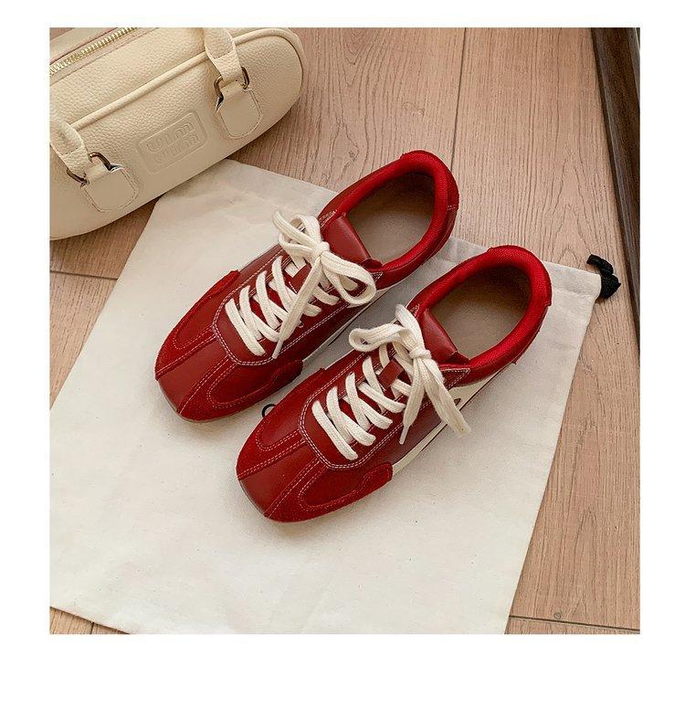 Huge versatile~ 2025 autumn new lace-up color matching inner height increase German training shoes women's retro versatile casual Forrest Gump shoes