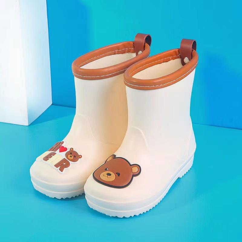 Kids' Non-slip Waterproof Cartoon Rain Boots with Drawstring