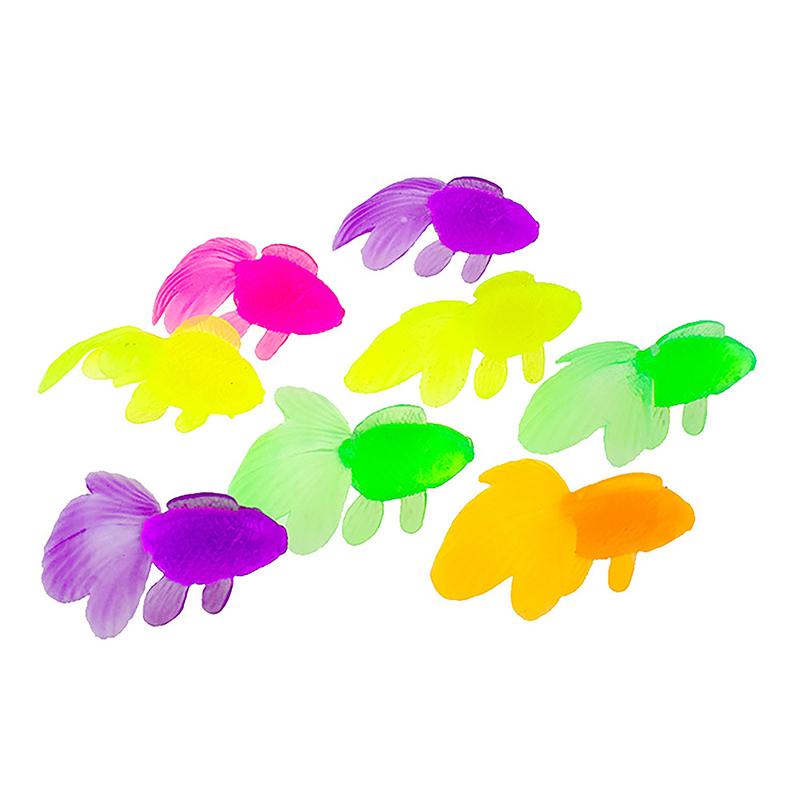 10Pcs Children Water Play Beach Gifts Simulation Goldfish Model Colorful Soft Rubber Small Fish Baby Bath Toys