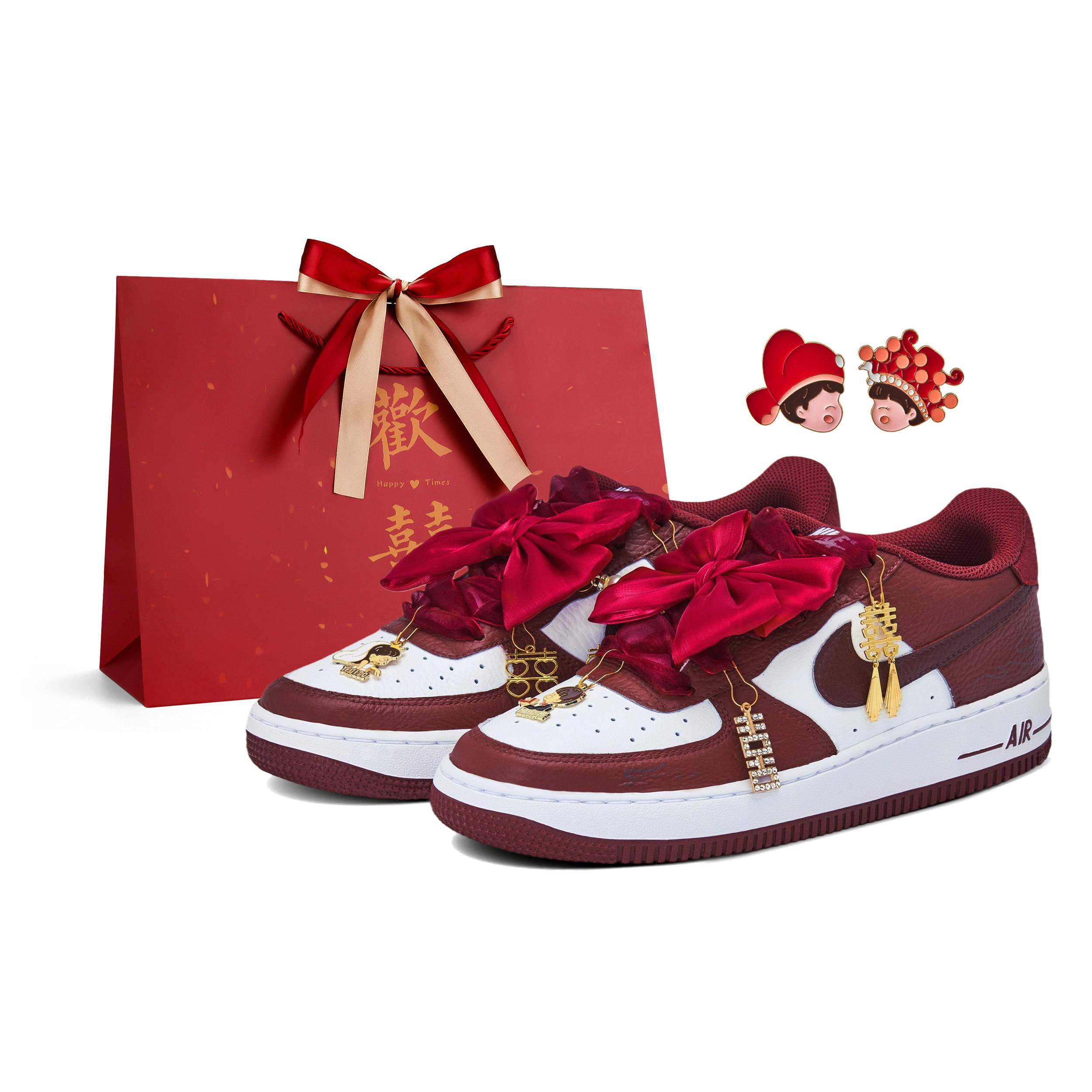 

Nike Air Force 1 Slip Resistant Abrasion Resistant Low top Skateboard Shoes Men s Burgundy HM9483-100(Team943-SBOX 35.5