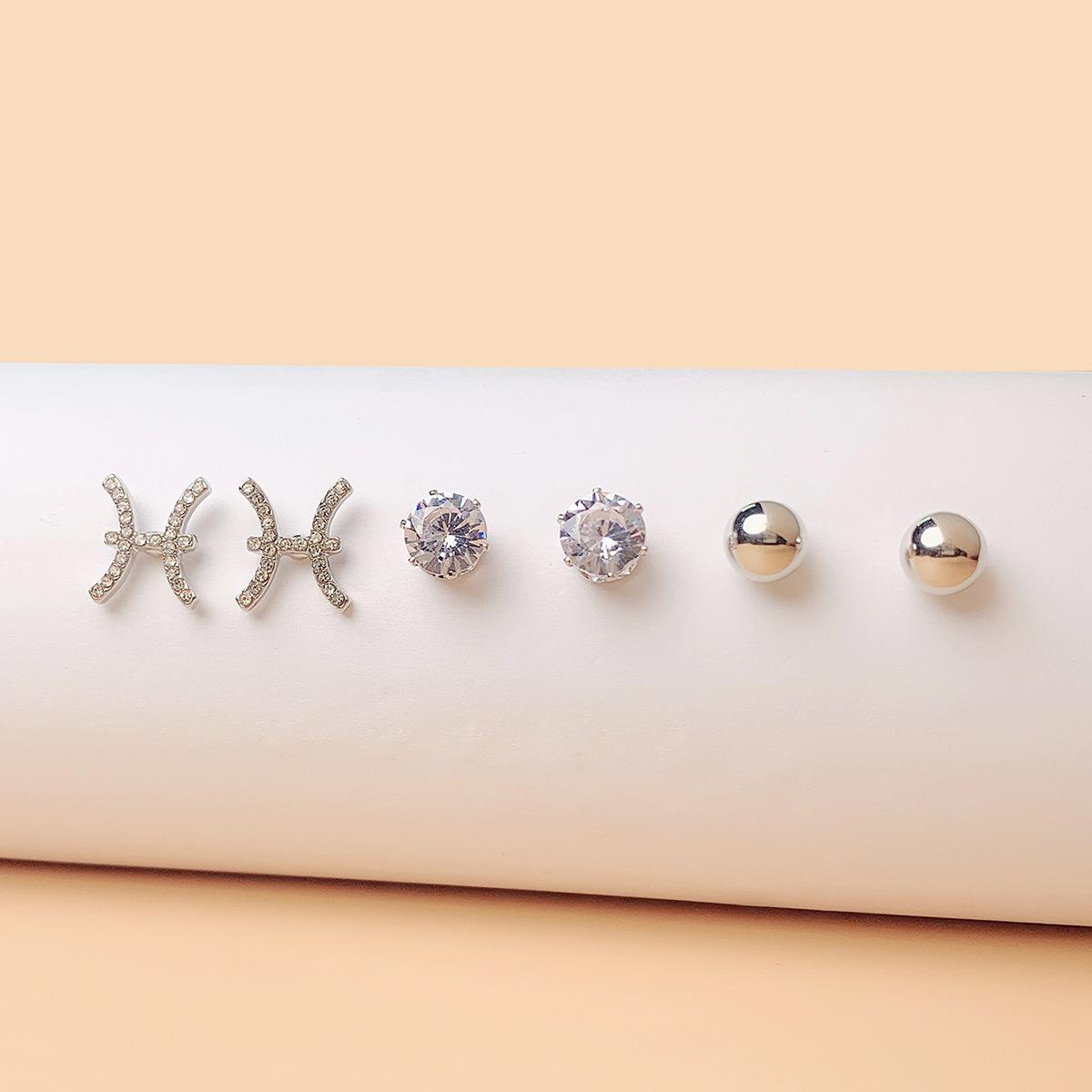 

Модные серьги-гвоздики в американском стиле OL, набор, медь, инкрустированный цирконом, геометрический нишевый дизайн, универсальные серьги для интернет-знаменитостей, серьги