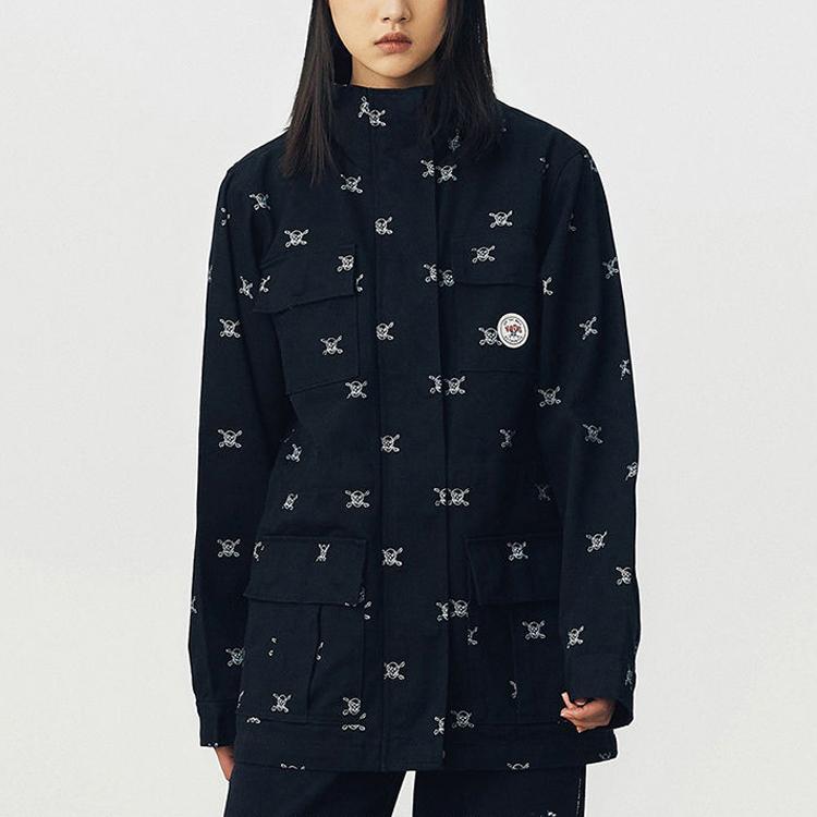 Vans Skull Pirate Print Multi-Pocket Work Jacket Men Jacket Black VN0A54KOBLK