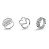 Geometric Black Diamond Adjustable Ring for Women – Fashionable Open Ring Band