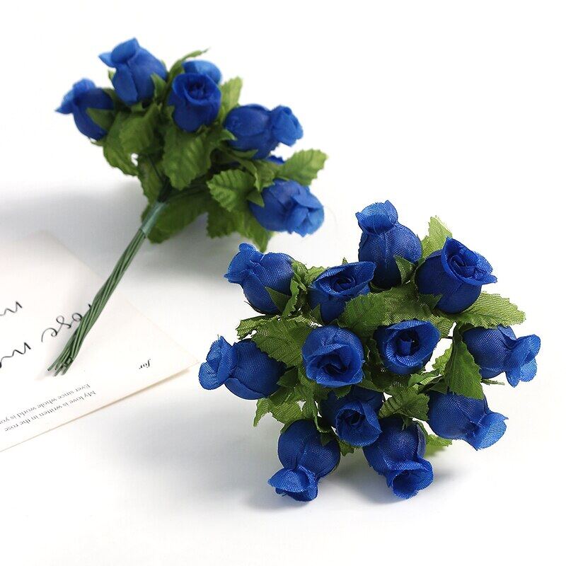 12/36/72/144PCS Rose Artificial Flowers Bouquet Fake Flowers for Home Decor Christmas Party Wedding Decoration Wreath Accessory