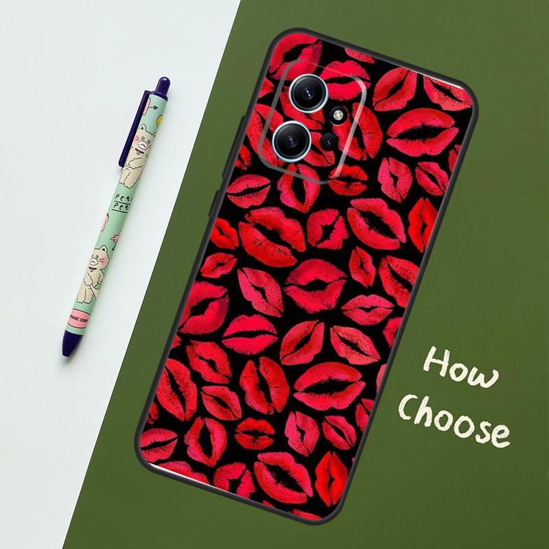 Lipstick Love Fashion Case For Xiaomi Redmi Note 13 10 11 12 14 15 Pro Plus Cover For Redmi 15C 15 14C 10C 12C 13C