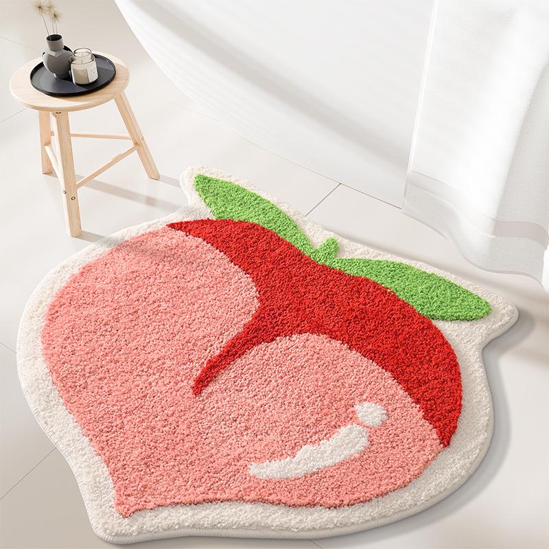 Fruit Carpet Imitation Cashmere Cartoon Non-Slip Floor Mat Household Door Doorway Bathroom Absorbent Floor Mat Foot Mat Decor