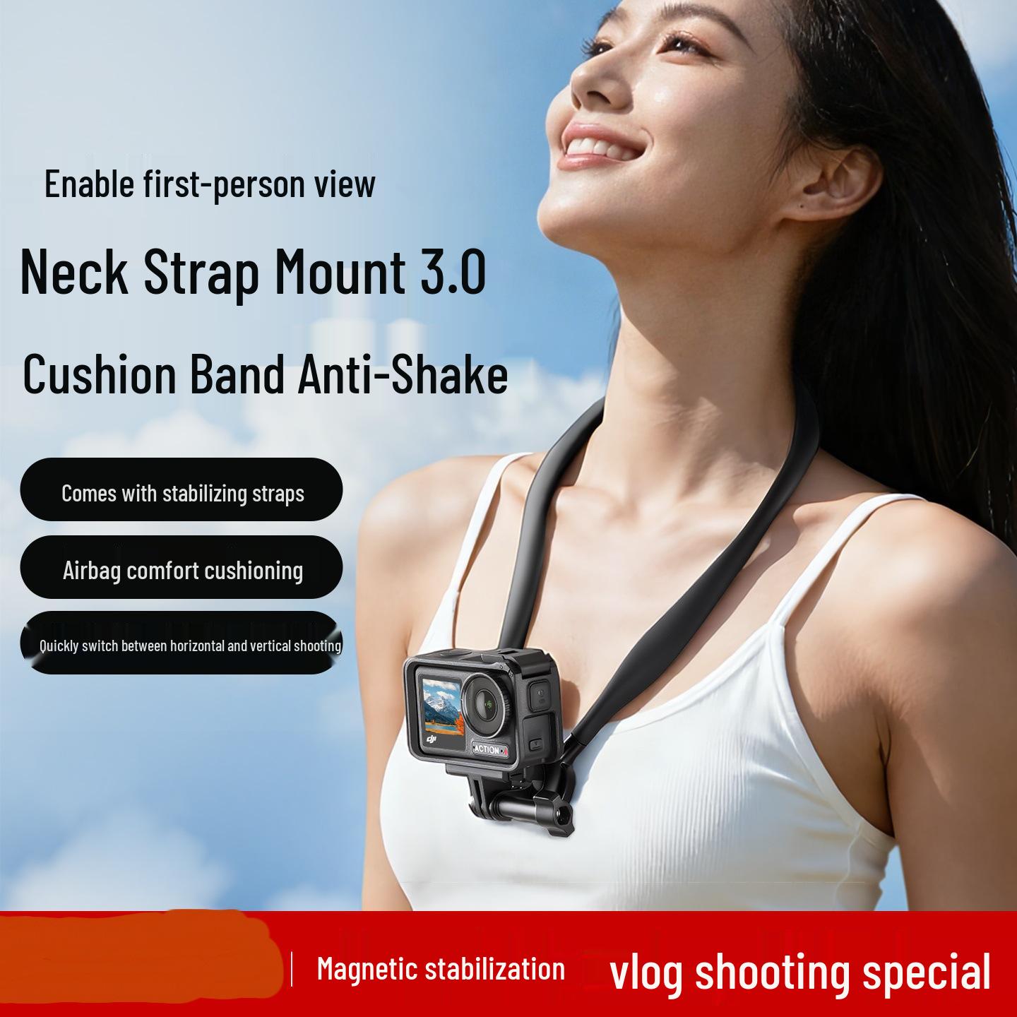 Supporto con Laccio da Collo DJI Osmo Action 4/5 Pro per Vlogging