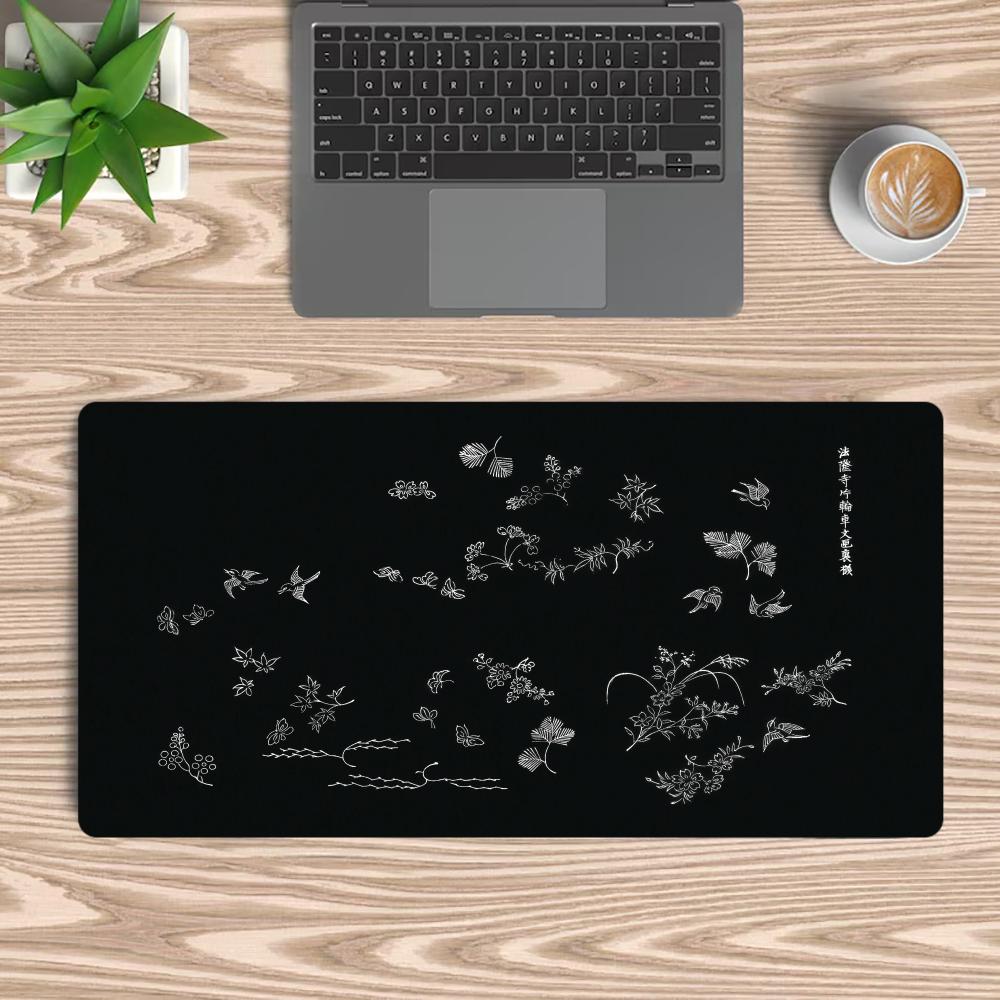 Plant Bird Mousepad Speed Office Desk Accessories Gaming Mats Mouse Carpet Mouse Mat Desk Pad Set Up Computer Desk Decorating