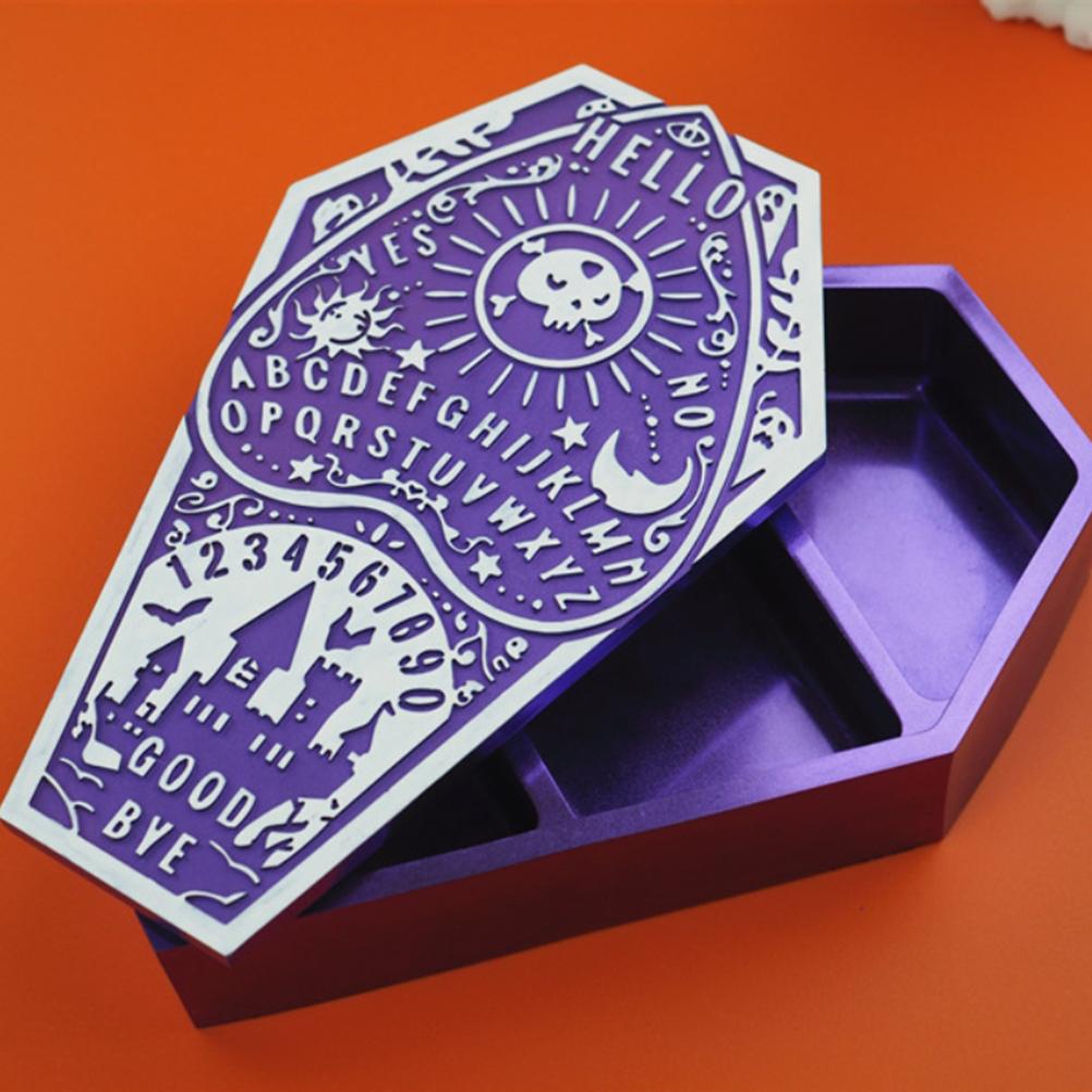  Epoxy Resin Coffin Mould Halloween Coffin Casting Storage Box Mold Coffin Silicone Mold for Fami