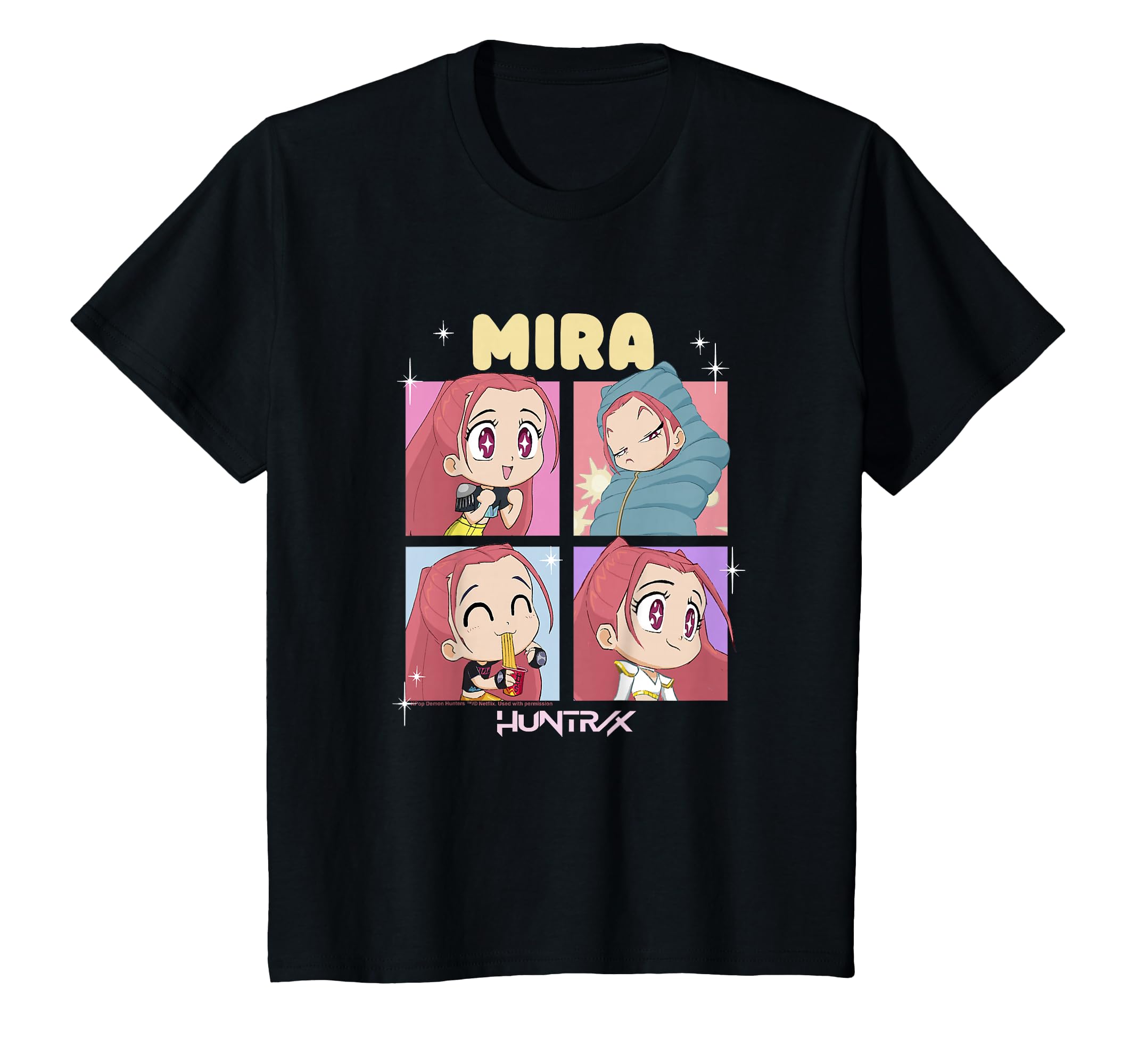

Kids KPop Demon Hunters Huntrix Mira Chibi Boxes T-Shirt чорний