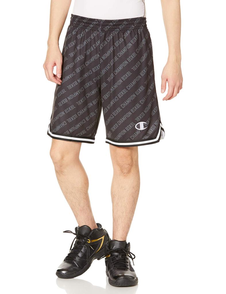 Champion CAGERS Stretch Basketball Practice Pants with Size XL C3-TB542 Men's Antibacterial, Odor-Resistant, Quick-Drying, One-Point Logo, Black,